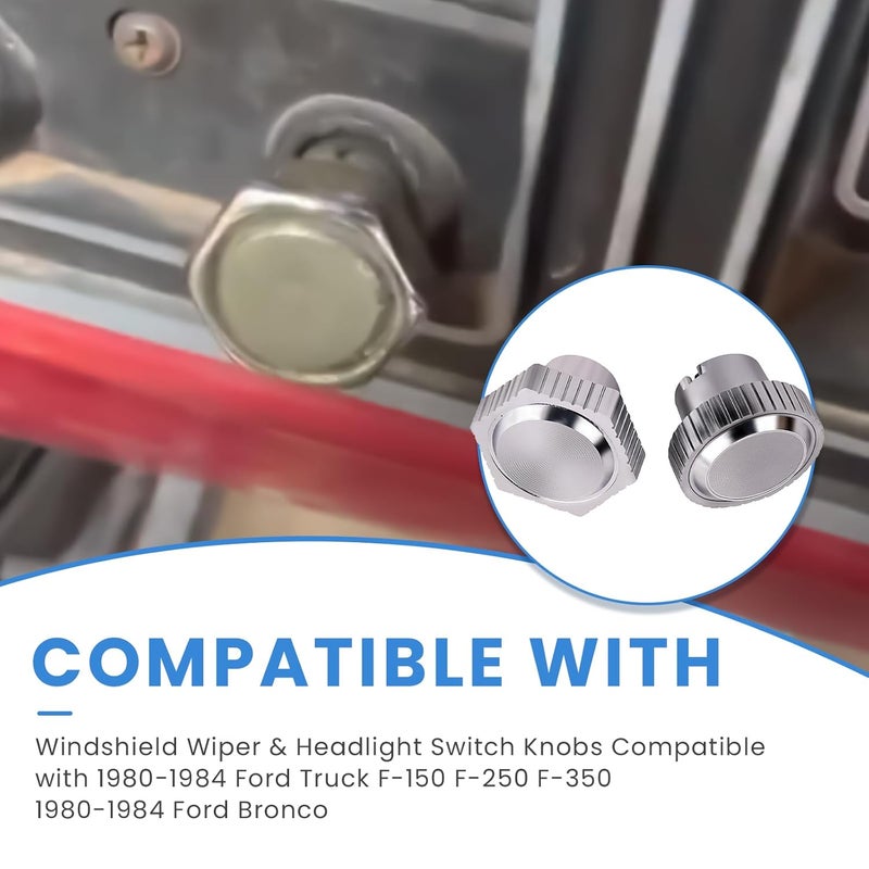Ciuouient Headlight & Windshield Wiper Switch Knobs Compatible with 1980-1984 Ford Truck and 1980-1984 Ford Bronco(Part Number D7LY-11666-A & D8VY-17513-A) - Image 2